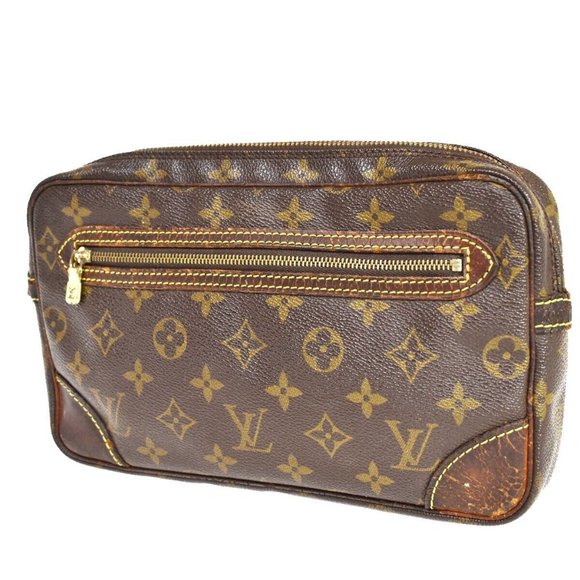 LOUIS VUITTON Marly Dragonne GM Clutch Hand Bag Monogram Brown M51825 01SH281 - Picture 1 of 16